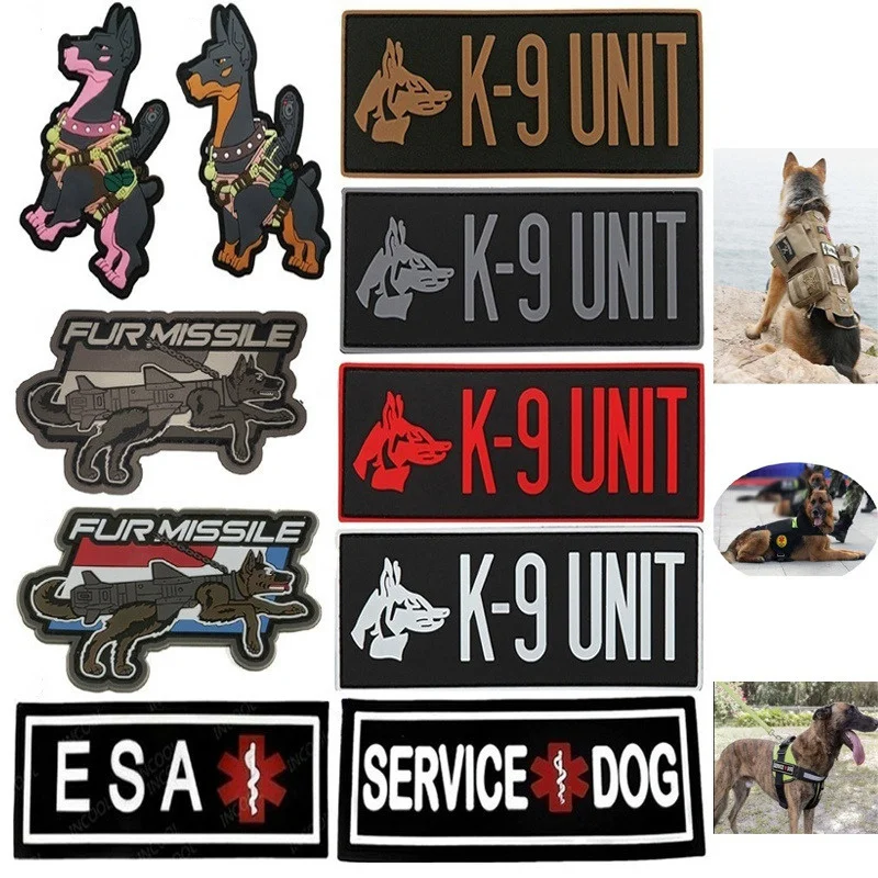 

Service Dog Badges Patches PVC Rubber Army Military Tactical Clothes Accessories Patch Dog Pets Vest