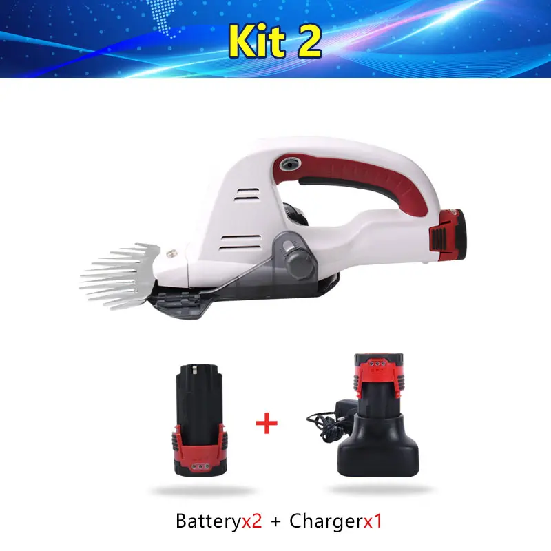kit 2 NEWONE 12 В Беспроводная электрическая портативная трава для домашнего сада газонокосилка ножницы для травы триммер для живой изгороди Обрезка Ножницы - Цвет: kit 2