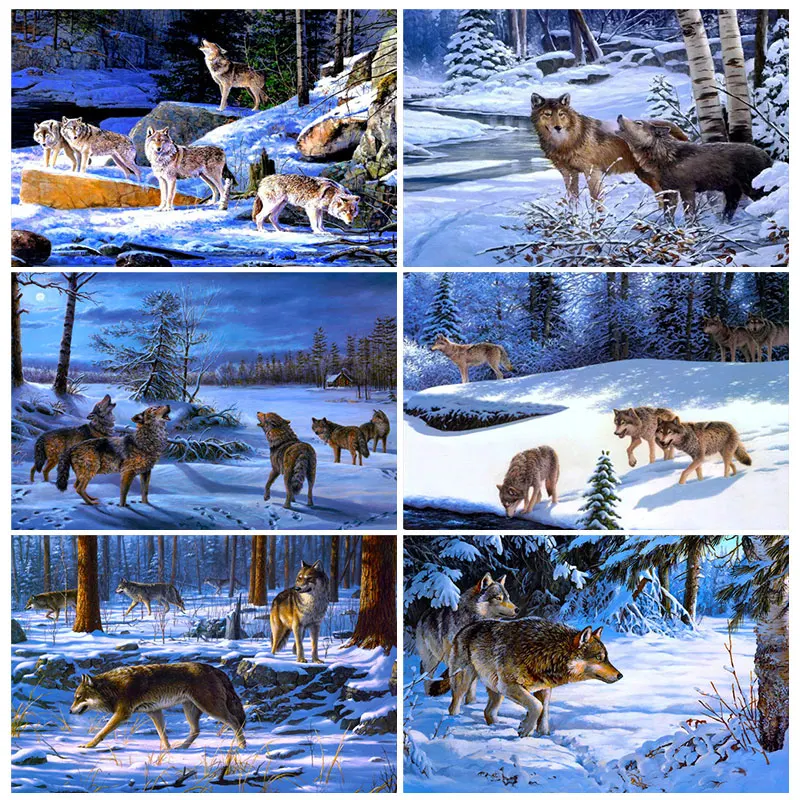 

5D DIY Diamond Painting animals icon diamond embroidery Wolf Diamonds Picture Full Square Drill Diamond embroidery by photo