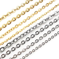 5 meterslot never fade stainless steel squash cross necklace chains for diy jewelry findings making materials handmade supplies