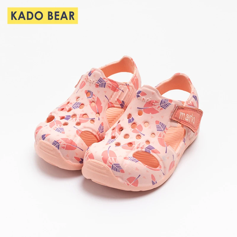 Детская домашняя пляжная обувь на плоской подошве с рисунком Летние тапочки для