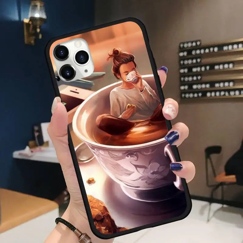 

Princess Girl Female boss coffee Phone Case for iPhone 11 12 mini pro XS MAX 8 7 6 6S Plus X 5S SE 2020 XR