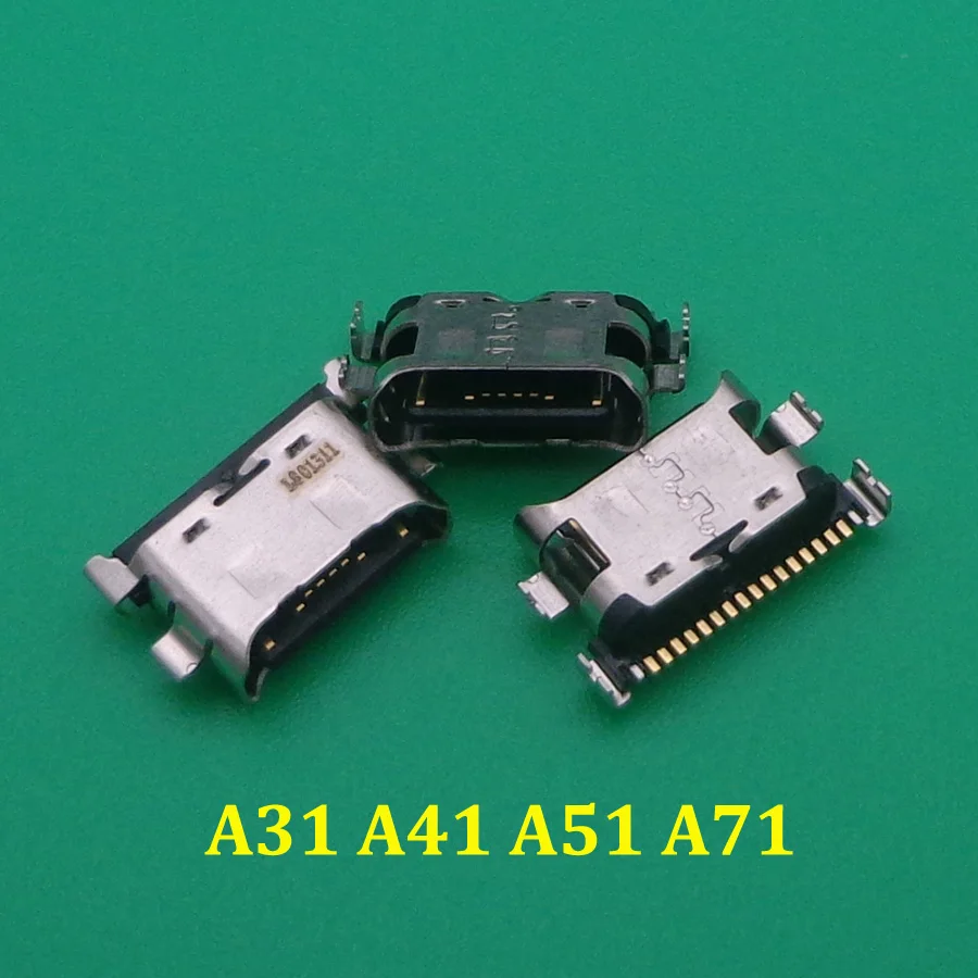 50 шт./лот Micro USB зарядный разъем тип C для Samsung A01 A015 A015F A11 A115F A21 A31 A41 A51 A71