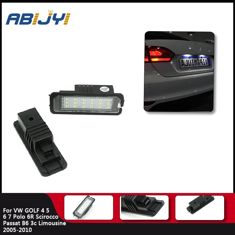 2 шт. Автомобильный светодиодный номерной знак для VW POLO Golf 4 5 6 Passat CC New Beetle Phaeton EOS