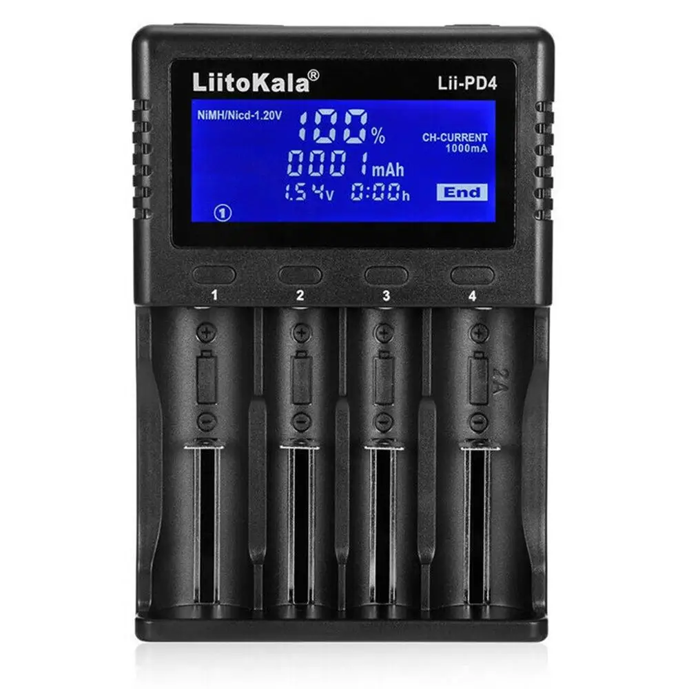 

LiitoKala Lii-PD4 PD4 LCD AA AAA универсальное умное зарядное устройство для аккумуляторов 3,7 V 1,5 V 4,35 V Lipo Charger 18650 26650 21700