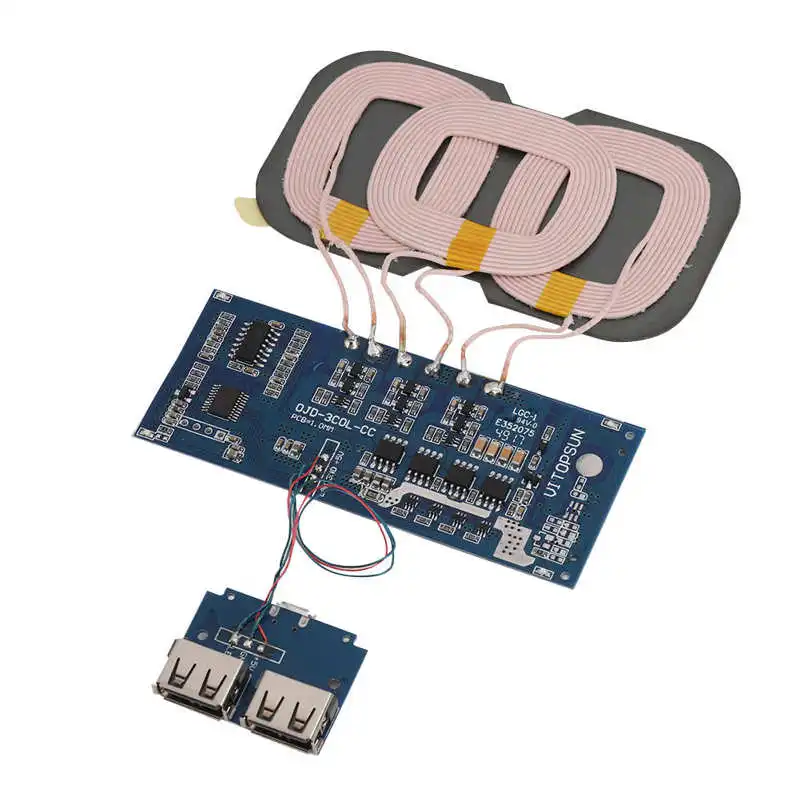 Стандартное Беспроводное зарядное устройство QI DIY 3 катушки Беспроводная зарядка