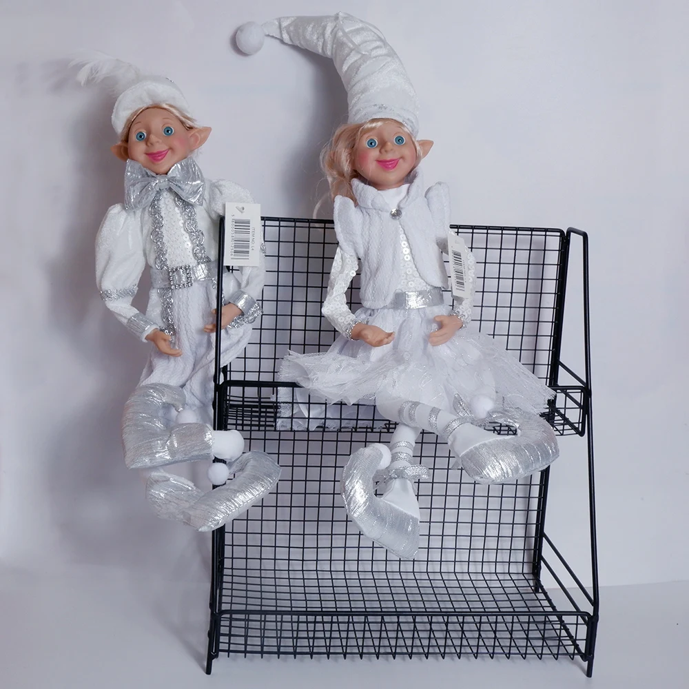 

2 Pcs 45cm Christmas Elf On The Shelf Dolls Decorations Figures Sit Home Decor Xmas Tree Elves Pendant Ornaments New Year Gift