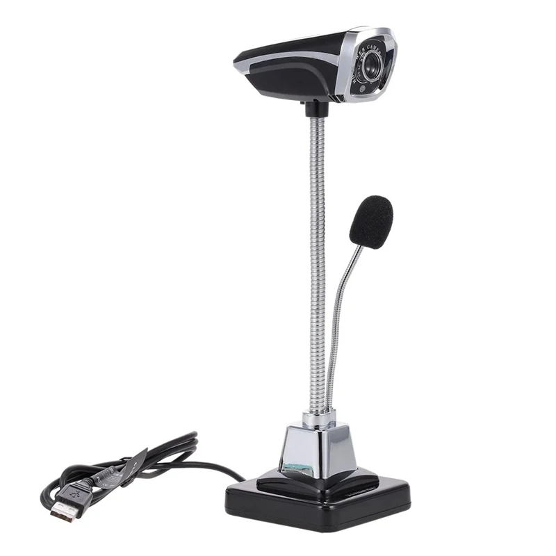 Web Camera USB PC Webcam with Microphone for Live Streaming Online Chat Video Support Windows Flexible Gooseneck LED Ligh | Компьютеры и
