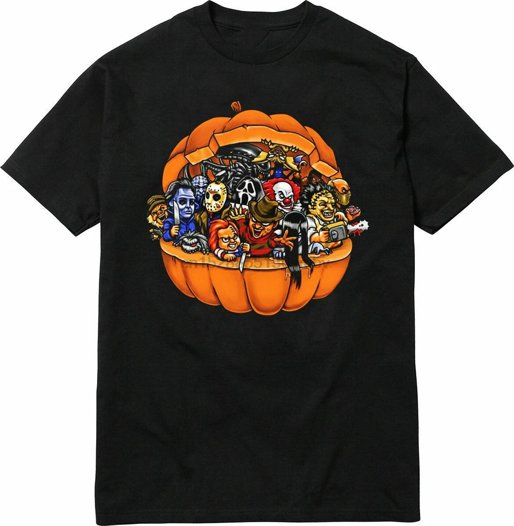 Новая мужская футболка на Хэллоуин с изображением тыквы серийных убийц размер