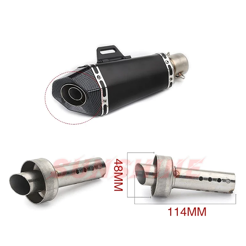 Exhaust Motorcycle Muffler DB Killer 5mm 42mm 45mm 48mm 60mm Silencer Baffle Removable Universal Chrome Black Steel Long Short | Автомобили