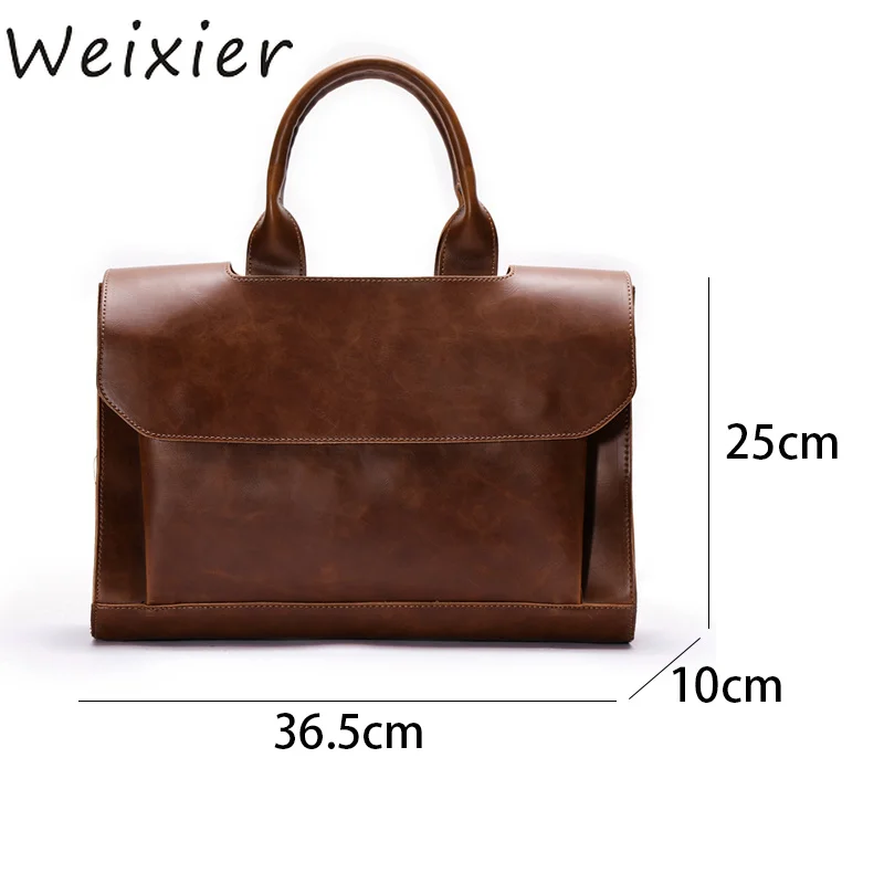 Сумка WEIXIER Мужская для ноутбука 13 дюймов модная кожаная сумочка мессенджер Crazy Horse