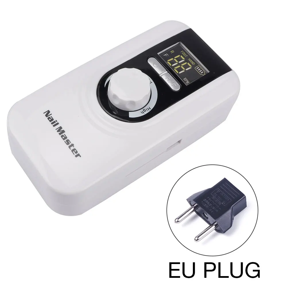 EU PLUG WHITE 35000RMP Rechagabl Pro электрическая дрель для ногтей маникюрный набор мельница резак все ногти искусство бит педикюр гель лак аксессуары - Цвет: EU PLUG WHITE
