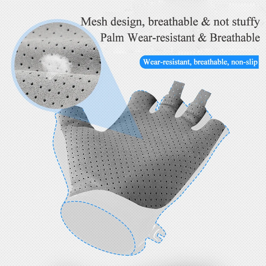 

Fingerless Gloves Riding Golf Summer Gloves Anti-UV Sun Protection Sweat-absorbent Breathable Ice Silk Thin Gloves -40