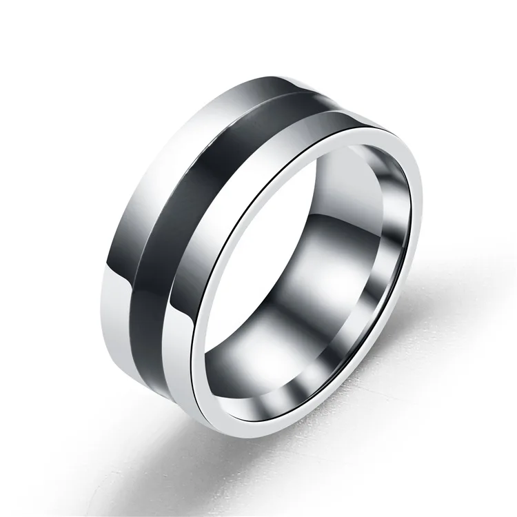 

Sinogaa Simple Design Hoop Titanium Stainless Steel Anniversary Rings Trendy Jewelry Ring For Women Men Anillos Mujer