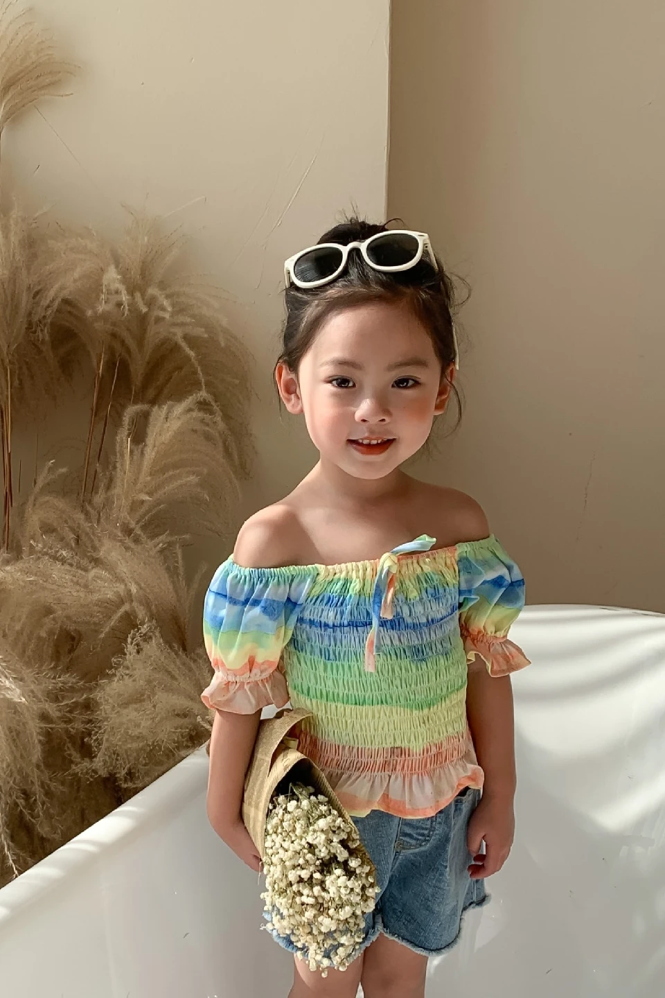 

Kids Baby Girls Summer Short Sleeve Rainbow Tie-dyed Tops Fashion T-shirts Toddler Children Clothes 6M-6Y