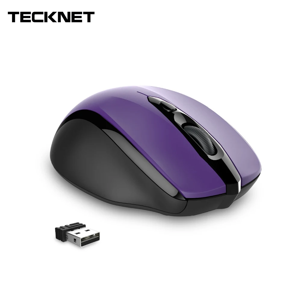 TeckNet, Беспроводная игровая мышь, 6 кнопок, 2400 dpi, светодиодный, оптическая, USB, компьютерная мышь, геймерские мыши, игровая мышь, бесшумная, Mause для ПК