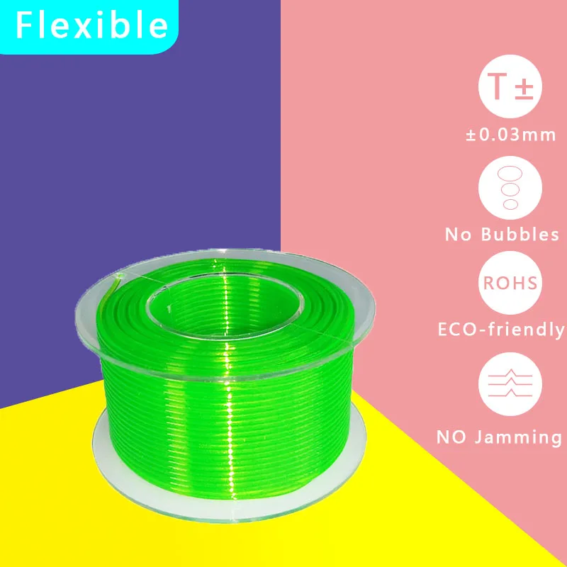 Пластиковая нить для 3D принтера гибкая мягкая резиновая 1 75 мм 100 г около 35 метров