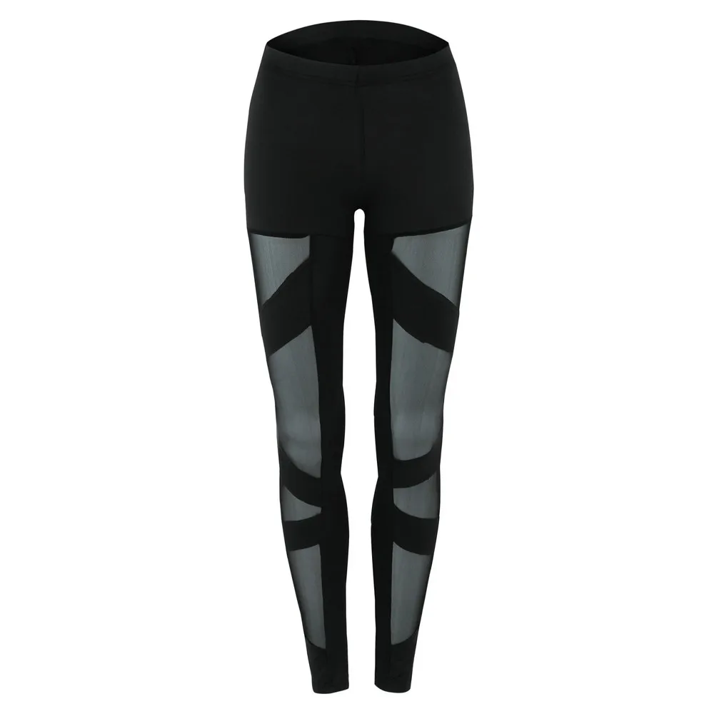 Женские сексуальные леггинсы с дырками облегающие эластичной талией для занятий