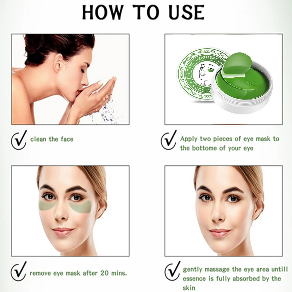 60 шт. Коллагеновые патчи для области вокруг глаз от Тёмных кругов и мешков |