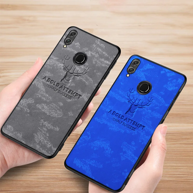Для Huawei Honor 8X Max 9X 20 Pro 9 8C Case TPU + PU PC Ткань Олень Обложки для Играть 8 3 V20 V10 10i