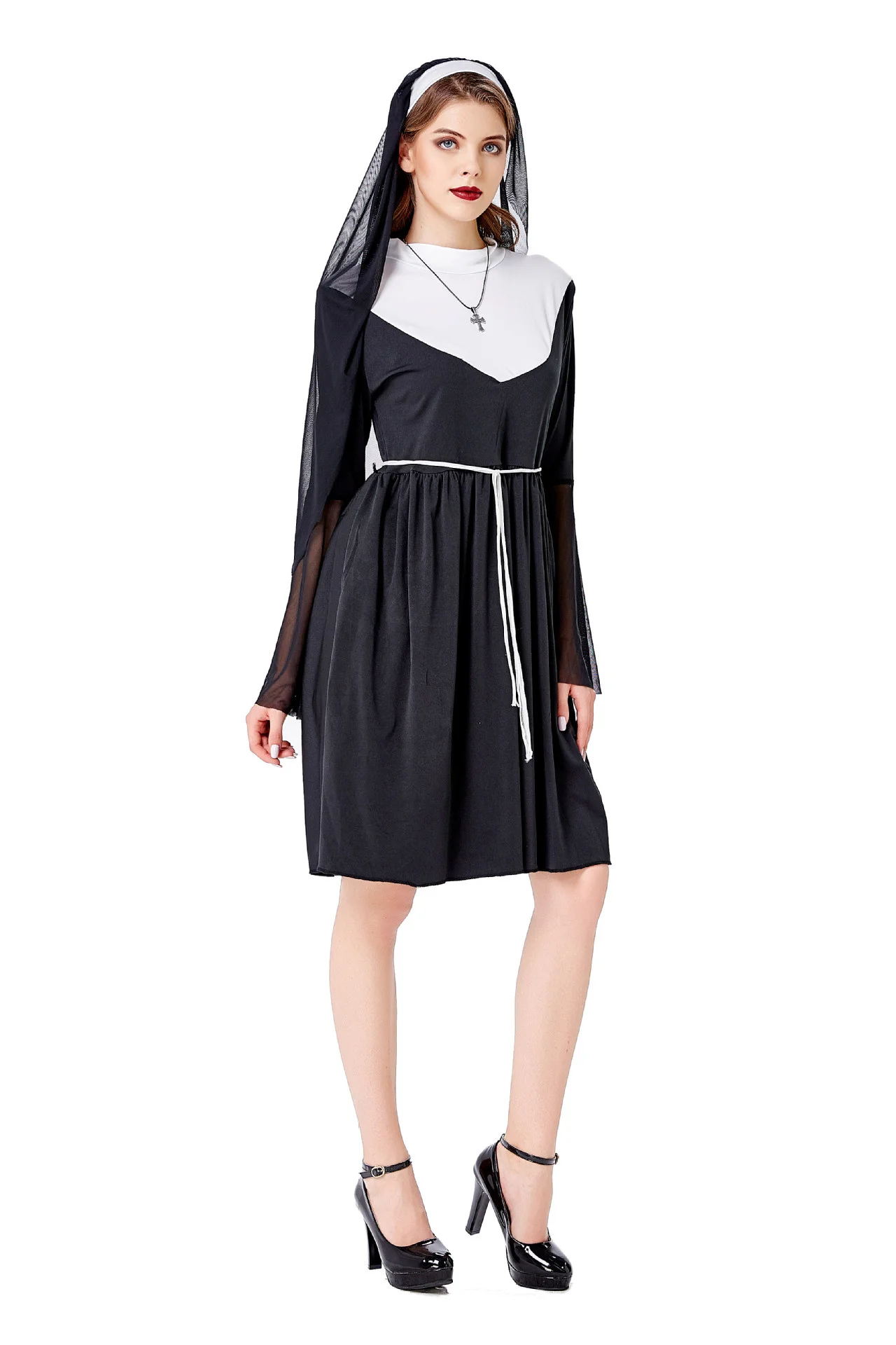 Новинка костюм монахини священника на Хэллоуин платье Святой женской Марии