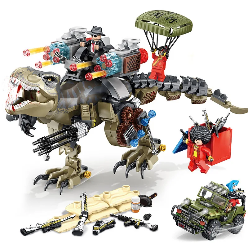 

Huge Type Jurassices Tyrannosaurus Rex Park Mechanical Dragon World Dinosaur Building Blocks Bricks DIY Toys for Kids Gifts