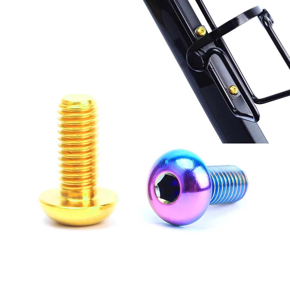 

Bicycle Screw Fittings Titanium Alloy Bottle Cage Fixing Screw M5x12mm with Gasket Titanium Alloy Bottle Cage Fixing Screw