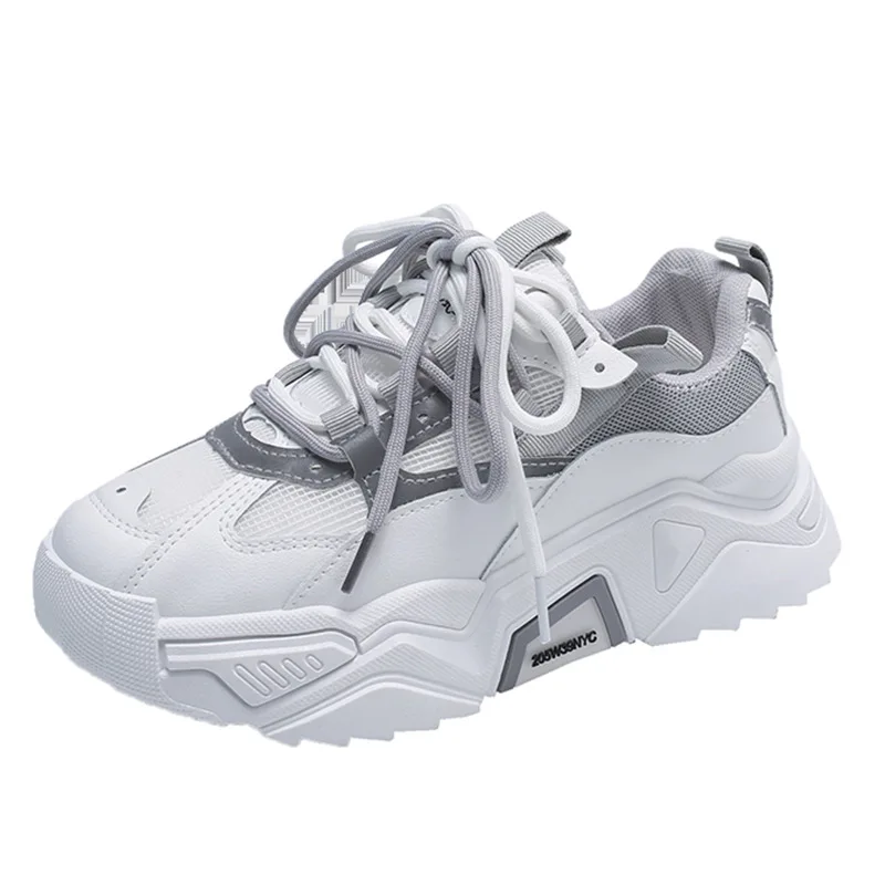 

Sneakers Women Casual Running Shoes Comfortable Thick Sole 2021 Winter Plush Warm Walking Trainers Retro Dad Shoes Zapato Tenis