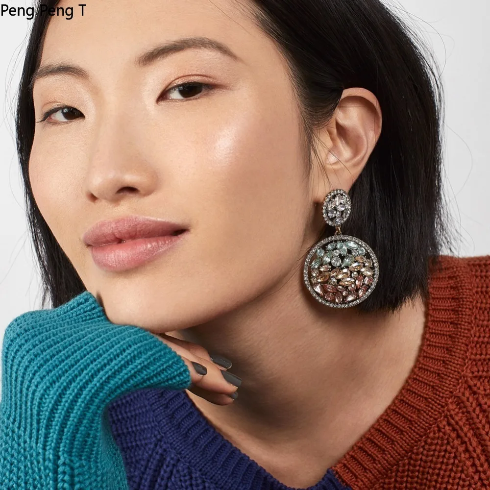 

Fashion Jewelry hollowed out round and colorful fashionable Earrings Bohemian 2021 new earrings