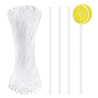 100pcs acrylic sticks straw clear reusable candy cake pops stick for making lollipops cake pops cupcake toppers baking tools