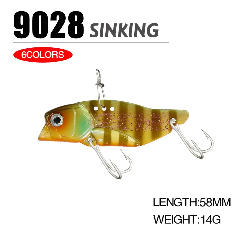 

New Sinking VIB Fishing Lure 14g/58mm For Pike Carp Accessories Double Hooks Jig Artificial Bait Tackle Goods Sea Carp Wobblers