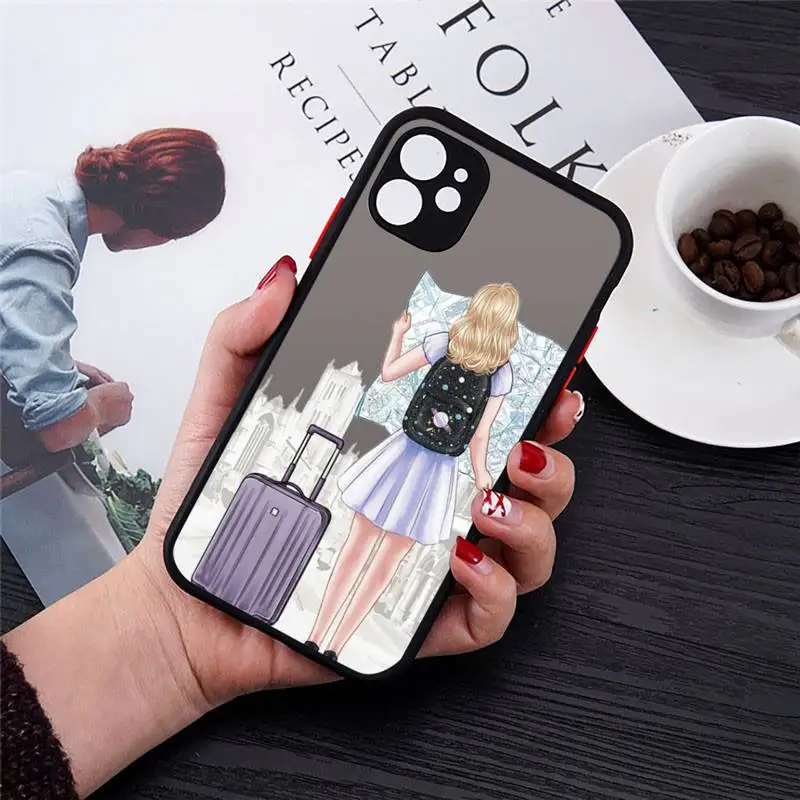 

Best Friends forever girl travel are Phone Case black matte transparent For iPhone 7 8 x xs xr 11 12 pro plus mini max Clear
