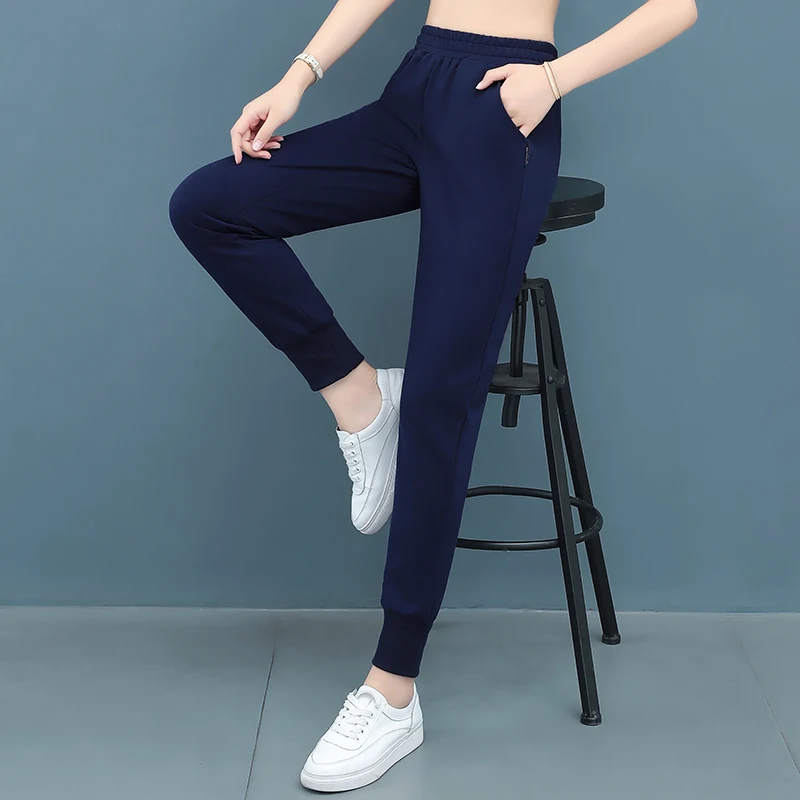 Lady Pure Color Sports Pants Women'S Spring And Autumn Loose Leggings 2021 New Fashion Harlan Casual Trousers