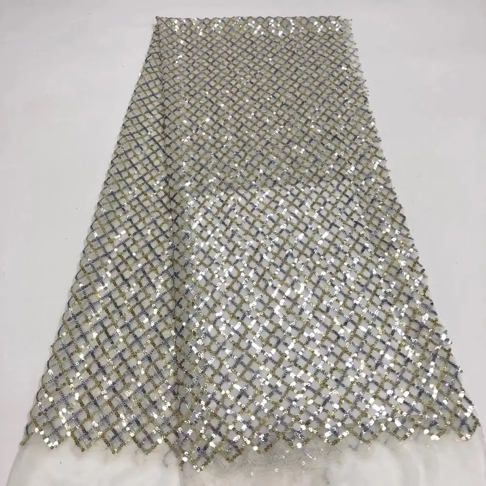 

African Lace Fabric High Quality Lace French Lace Fabric 2020 Latest Sequins Lace Fabrics For Wedding Sewing