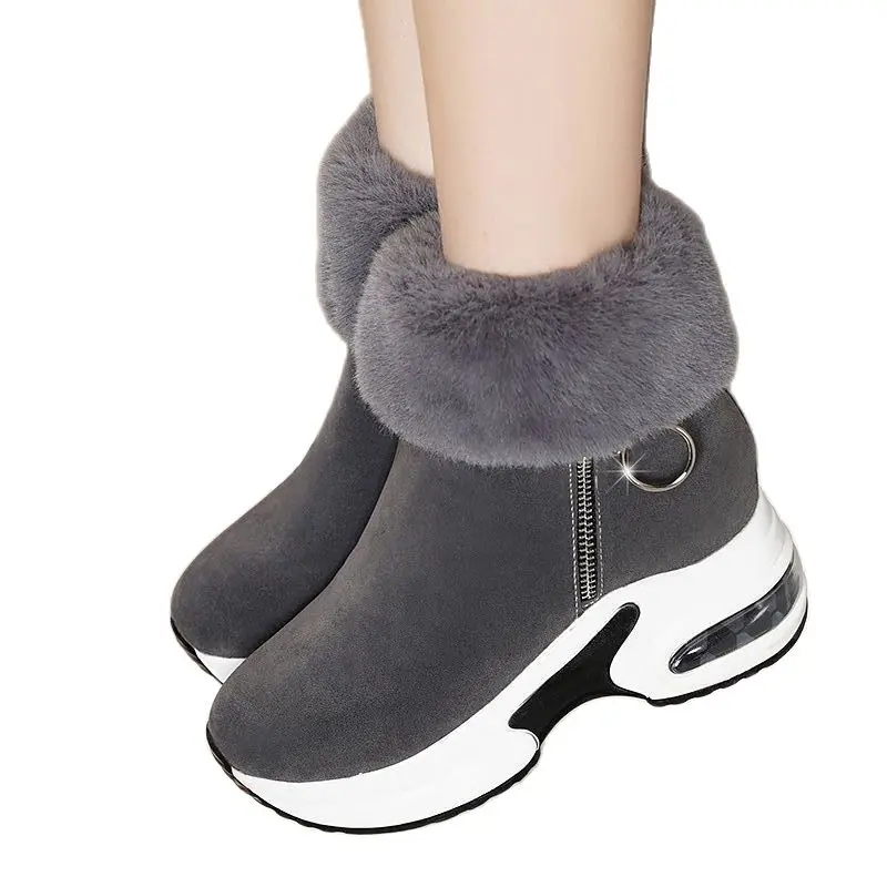 

Женские зимние ботинки, новинка, увеличенная зимняя женская обувь на толстой подошве, короткие женские ботинки, утепленные и плюшевые ботинки для сохранения тепла
