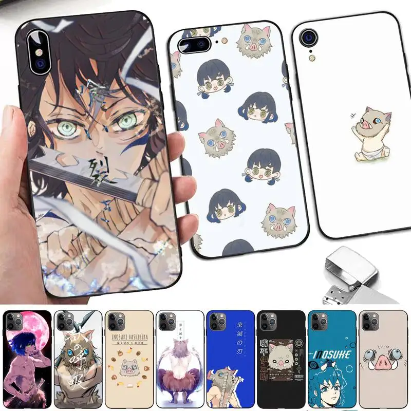 

KIMETSU NO YAIBA Demon Slayer Inosuke Phone Case for iphone 13 8 7 6 6S Plus X 5S SE 2020 XR 11 12mini pro XS MAX