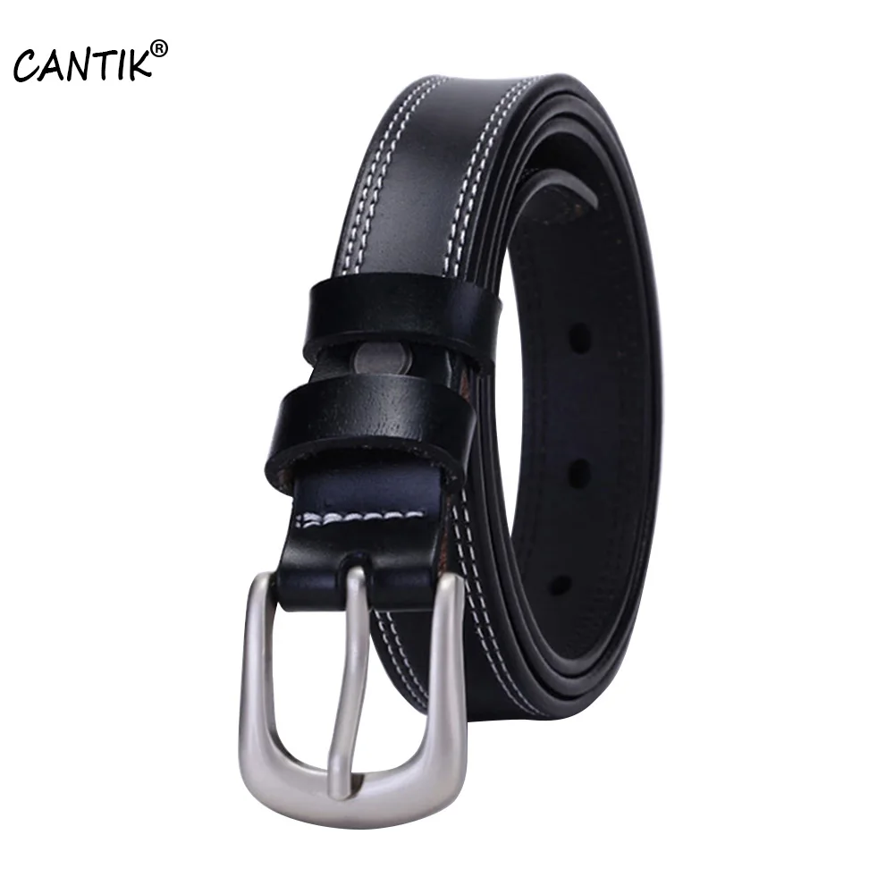 CANTIK Casual Design Women's High Quality 2nd Layer Genuine Leather Belts Jeans Clothing Decorative Accessories 2.3cm FCA086