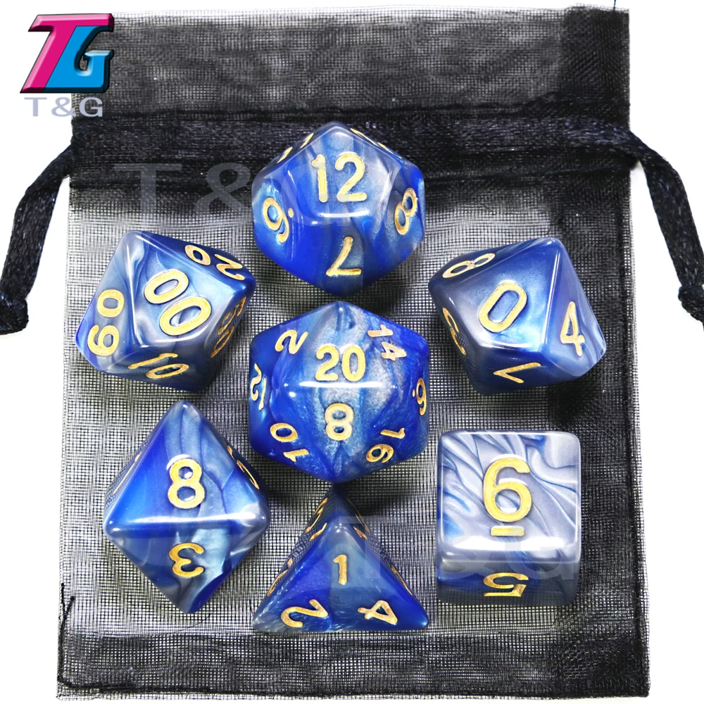 9 цветов микс игральные кости с мешком DND RPG портативные игрушки для взрослых детей пластиковые кубики специальный подарок подземелья драконы