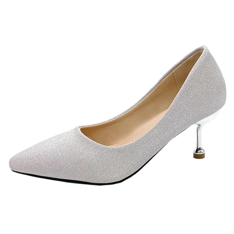 

High Heels Pointed Toe Fine Heeled Shoes 2021 Sandals Ladies Nubuck Lace-Up Bling Bling Slip On Spikes Stiletto Latest Leather C