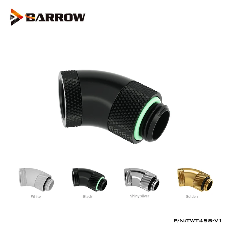 

Barrow G1/4'' 45 Degree 360 Rotary Fittings With Compression Adapter Cooling Pc Gadget Gold Black White Silver,TWT45S-V1