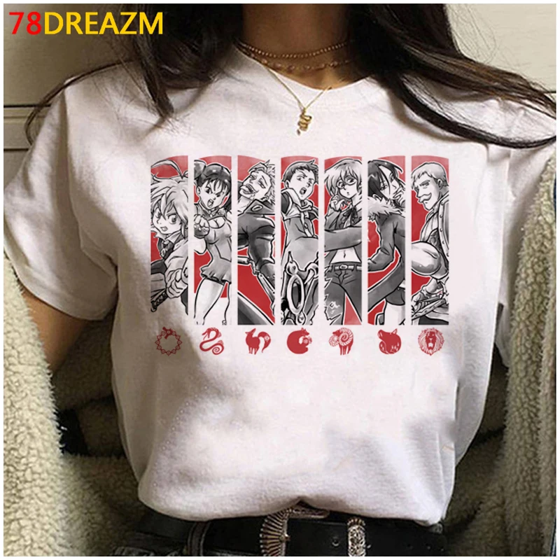 

Seven Deadly Sins t-shirt clothes men 2021 kawaii plus size couple clothes couple summer top tumblr