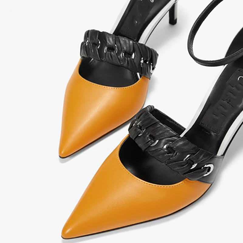 

Summer 2020 latest low-top shoes braided lace ladies pointed high heel sandals women