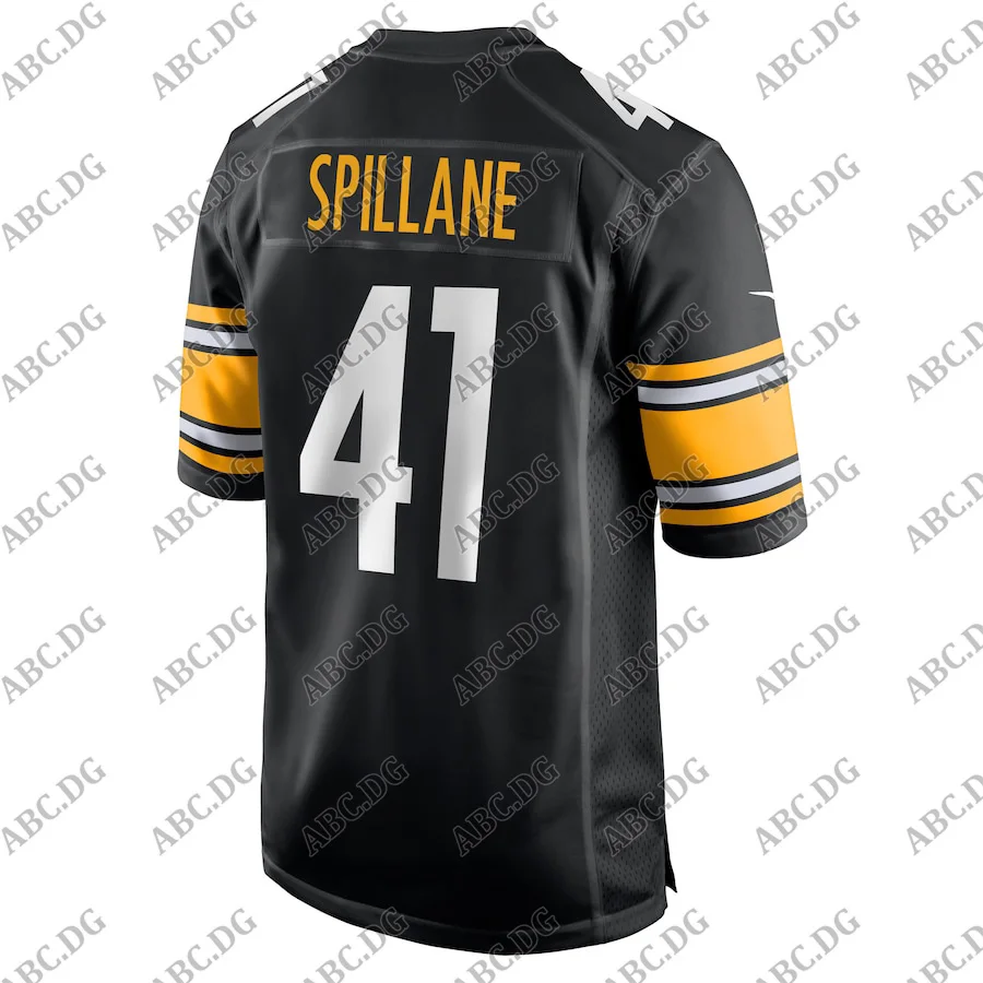 

Men Women Kid Youth Pittsburgh Robert Spillane Black Game Jersey_3(1).jpg