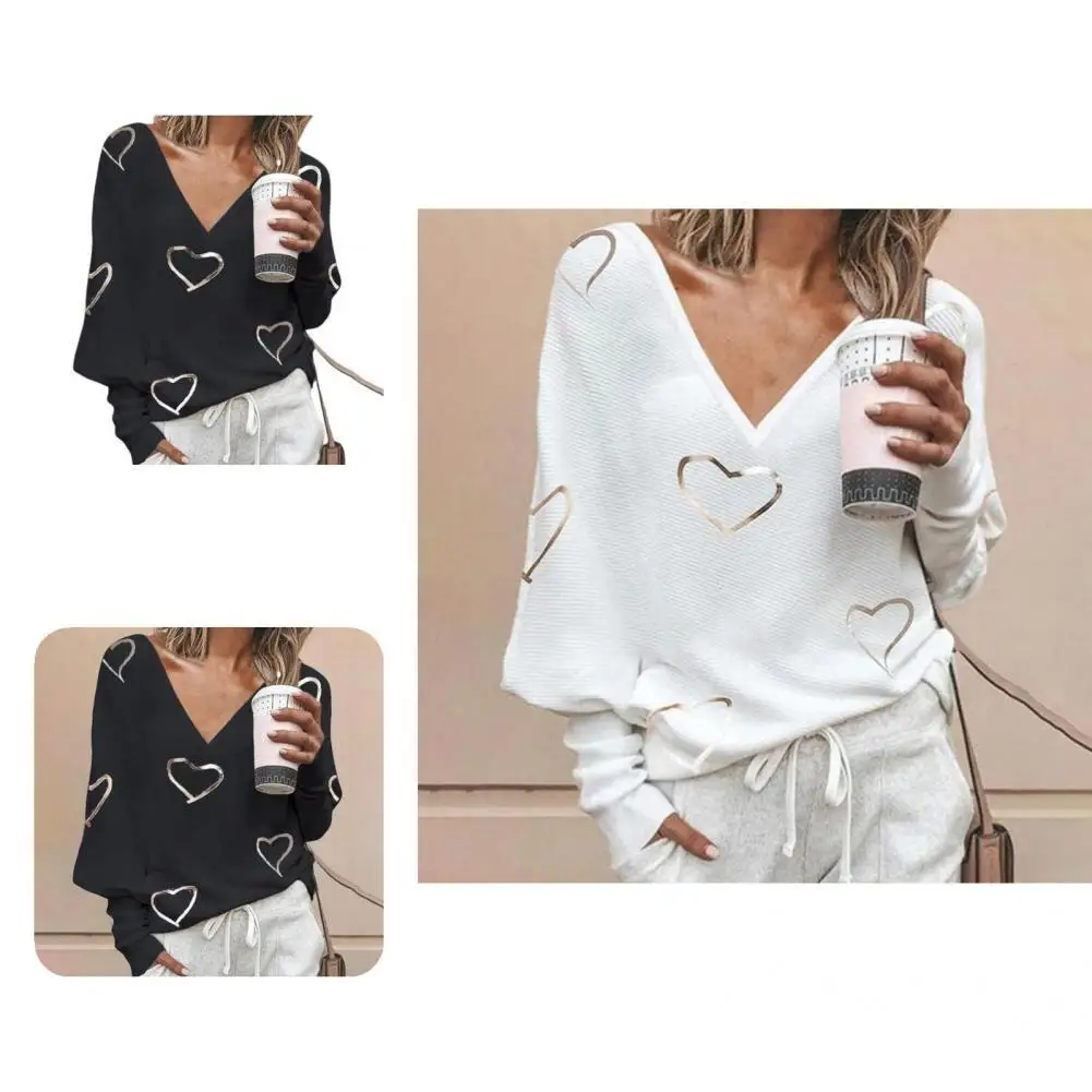 

Женский Осенний пуловер с V-образным вырезом