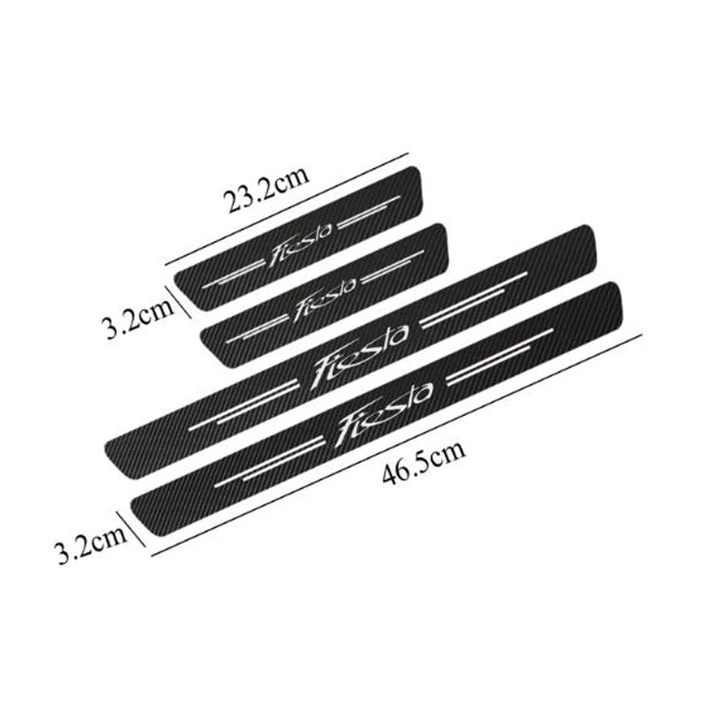 4 шт. водонепроницаемые автомобильные наклейки из углеродного волокна для Ford Fiesta