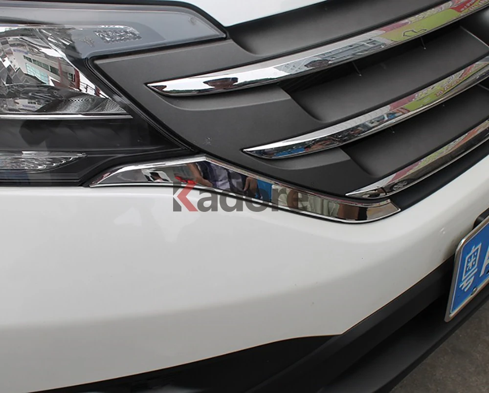 Для Honda CRV 2012 2013 ABS хромированные передние грили декоративное покрытие рамка Отделка Декоративные решетки полосы молдинги аксессуары