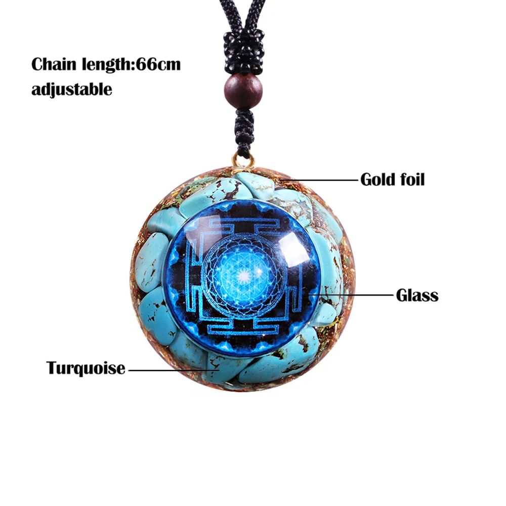 Бирюза подвеска Рэйки оргонит ожерелье с положительной энергетикой шриф Янтра