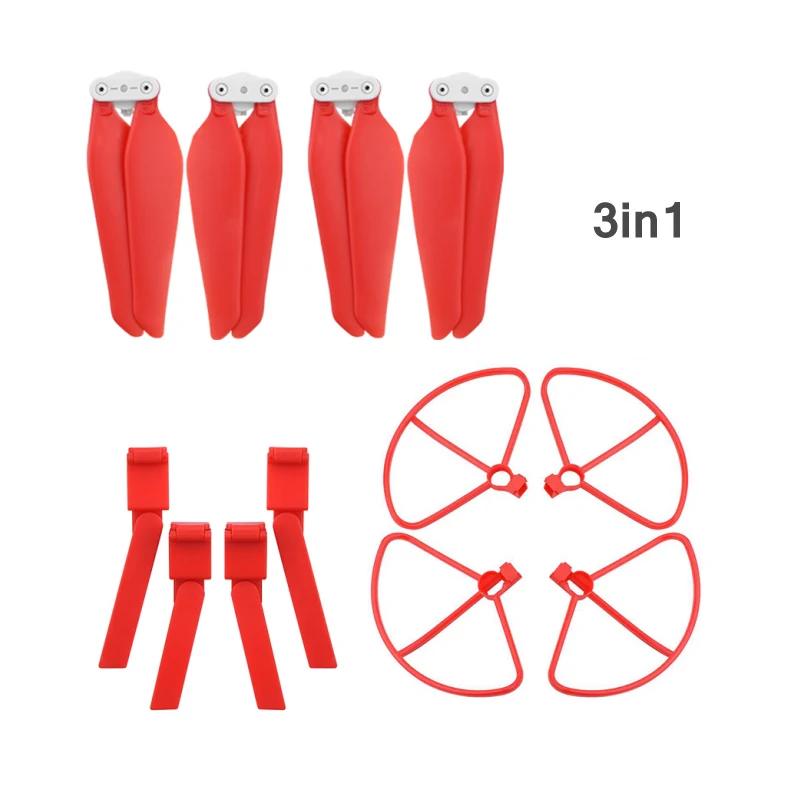 3in1 red 3in1set защита пропеллеров кольцо для Xiaomi FIMI X8 SE складные винты шасси RC Квадрокоптер Запчасти Аксессуары - Цвет: 3in1 red