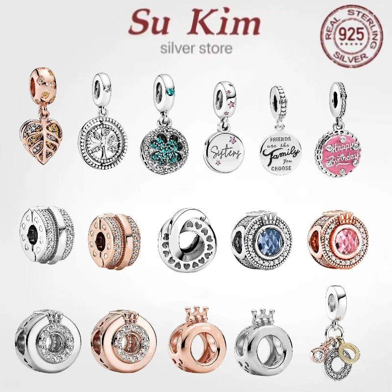 

New Hot Sale Fit Original pan bead Real 100% 925 Sterling Silver Charms bead For Women Colour profusion high quality DIY Jewelry