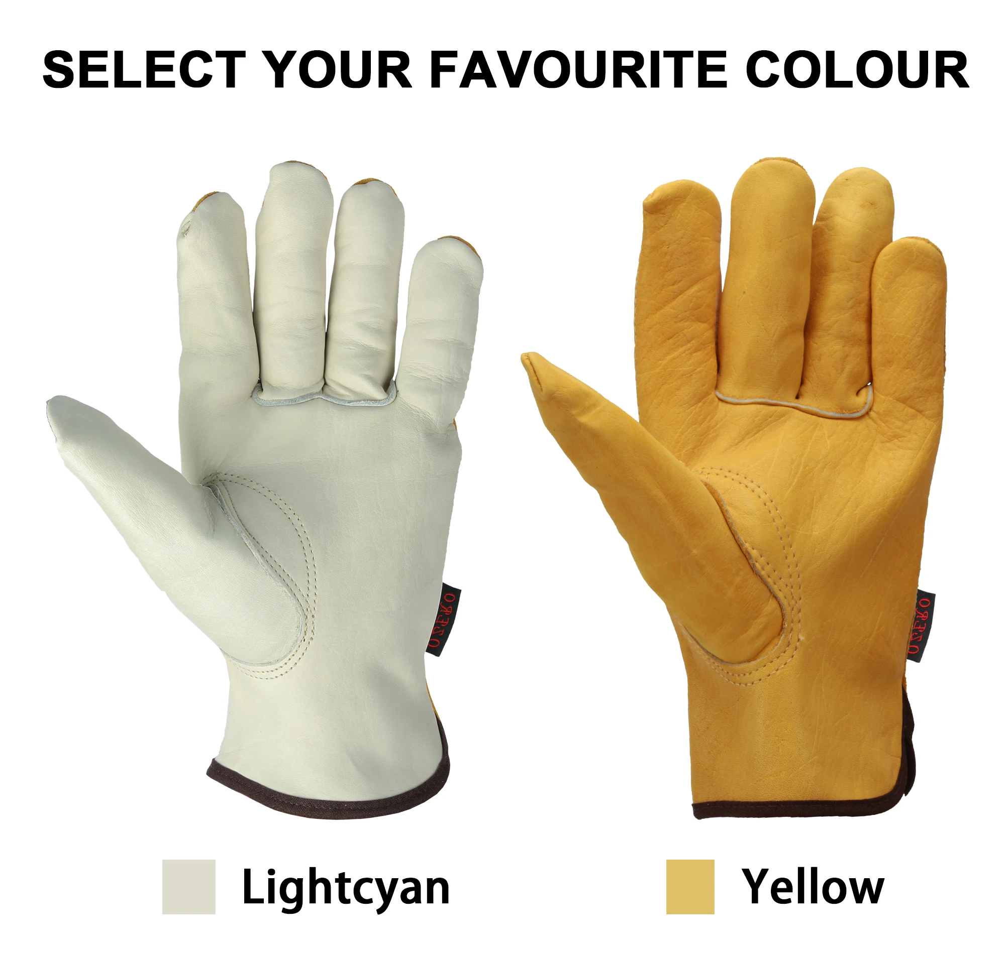 Перчатки OZERO из воловьей кожи на весь палец защитные перчатки для безопасности